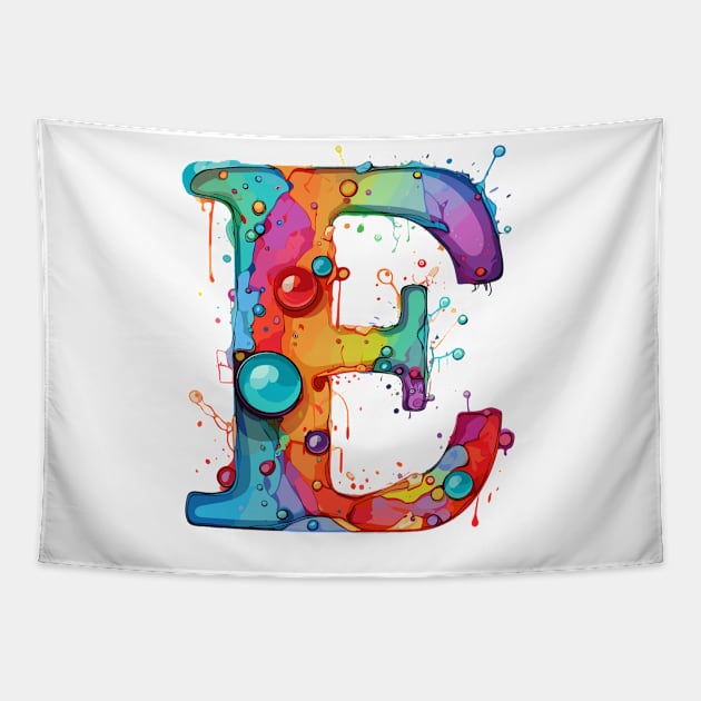 letter E cartoon art v3 Tapestry by H2Ovib3s