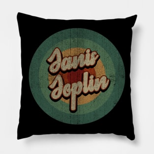 Circle Retro Vintage Janis Joplin Pillow