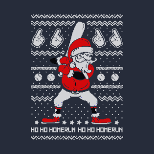 santa baseball ugly christmas T-Shirt