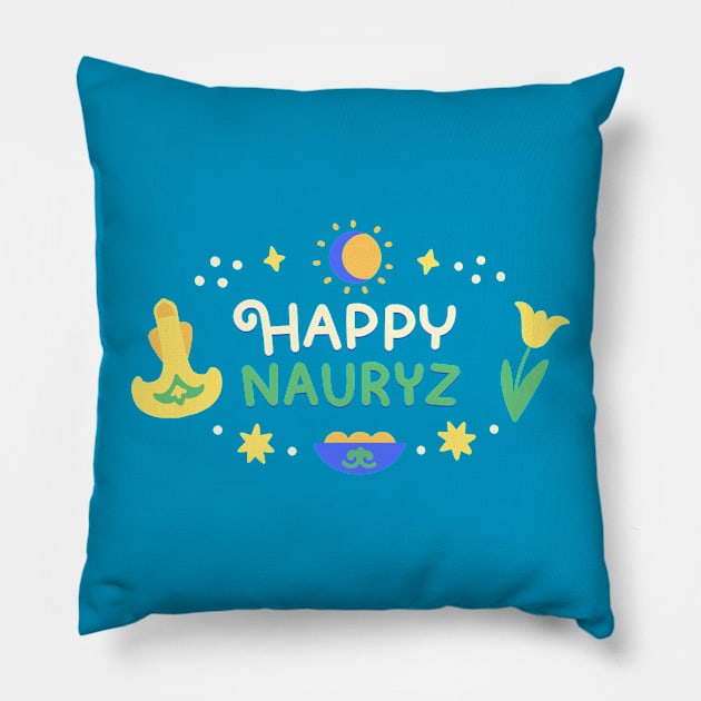 Happy Nauryz Pillow by Art Yerke shop