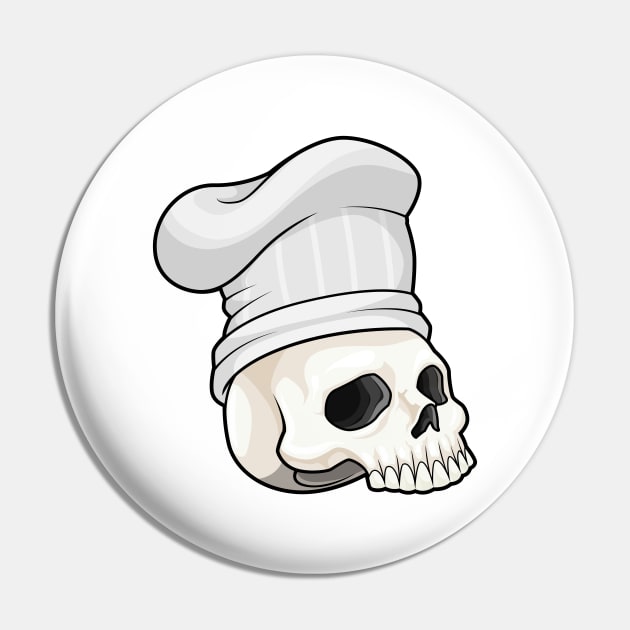 Skull as Cook with Chef hat Pin by Markus Schnabel