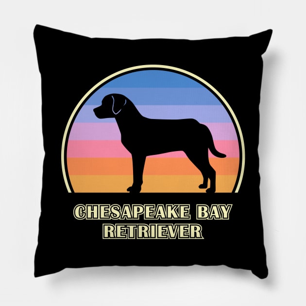 Chesapeake Bay Retriever Vintage Sunset Dog Pillow by millersye