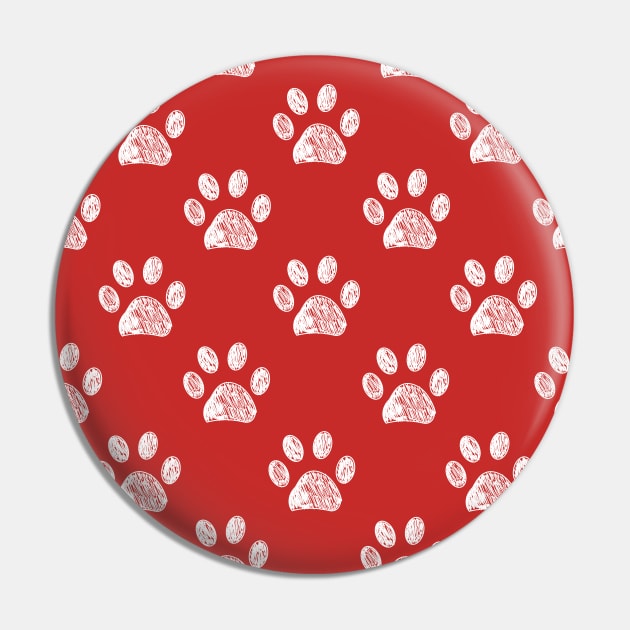 Doodle white paw print Pin by GULSENGUNEL