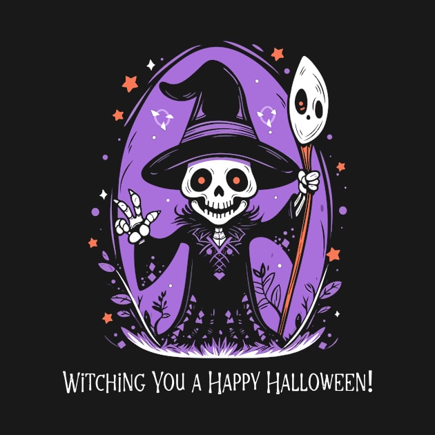 Happy Halloween T-Shirt, Female Sorcerer TShirt, Enchanting Witch Tee, Halloween Party Top, Magical Apparel, Gift for He by Indigo Lake