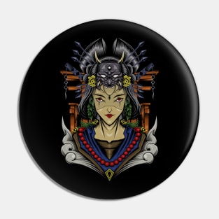 The geisha illustration Pin