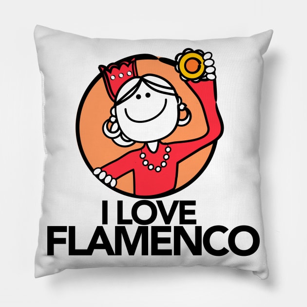 I Love Flamenco Pillow by MiCarita.com