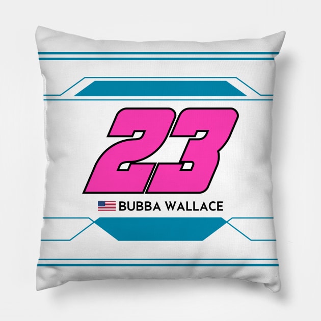 Bubba Wallace #23 2023 NASCAR Design Pillow by AR Designs 