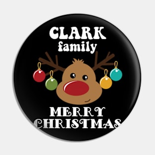 Family Christmas - Merry Christmas CLARK family, Family Christmas Reindeer T-shirt, Pjama T-shirt Pin