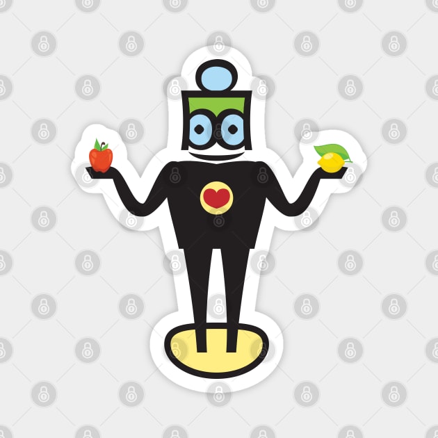 Robot Doctor Holding Healthy Fruit Magnet by MonkeyBusiness