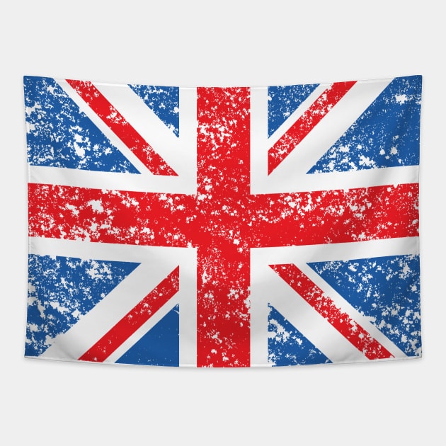 Distressed Union Flag Square Tapestry by NataliePaskell