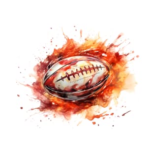 Flamming Rugby Ball T-Shirt