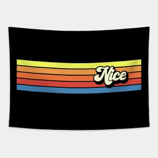 Retro Vintage Nice France Cool retro vibe stripe colors Tapestry