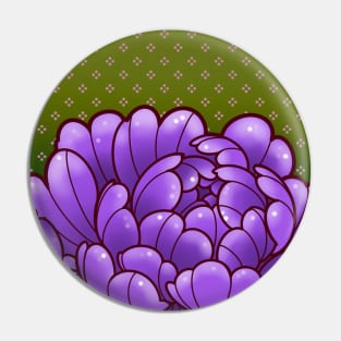 purple peony with nostalgic 80s wallpaper background Pin