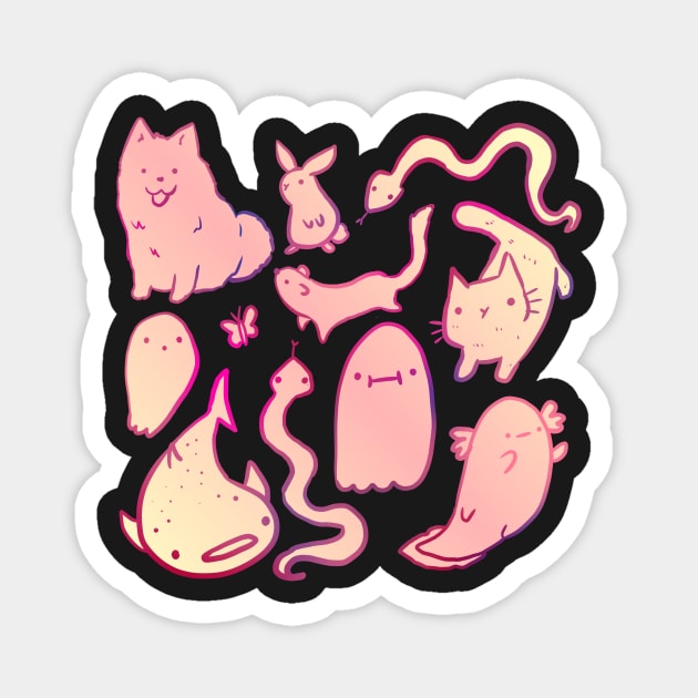 Cute animals in pink Magnet by Mayarart