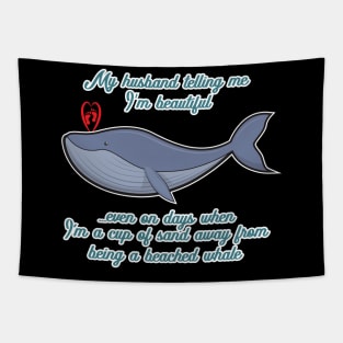 'Beached Whale Pregnant Woman' Funny Pregnant Gift Tapestry