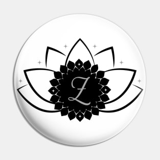 Z - Lotus Flower Monogram Pin