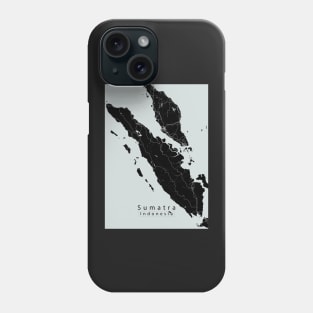 Sumatra Indonesia Island Map dark Phone Case