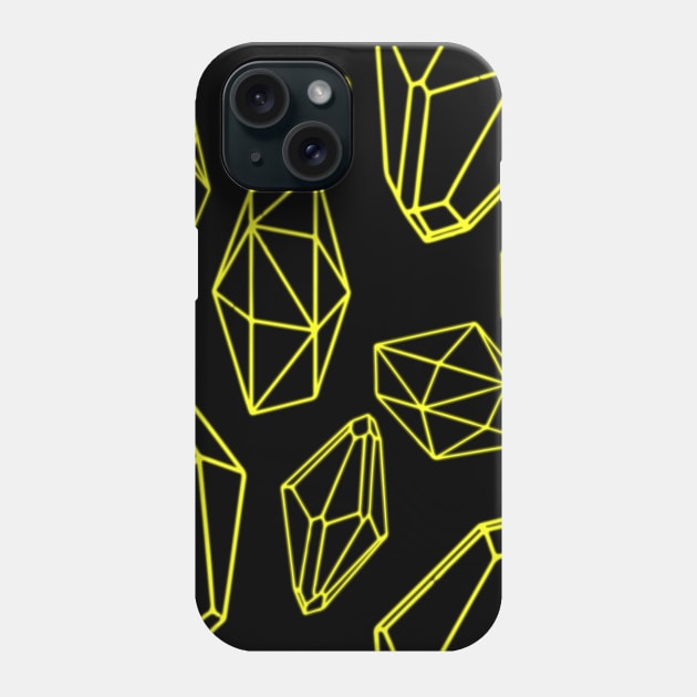 Crystal Gemstone Pattern - Yellow Phone Case by DangerslyHappy
