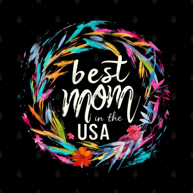 Best Mom in the USA, mothers day gift ideas, USA, watercolor by Pattyld