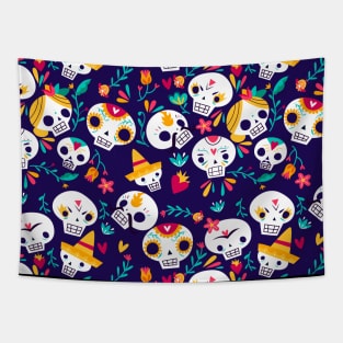 Sugar Skull Pattern Tapestry