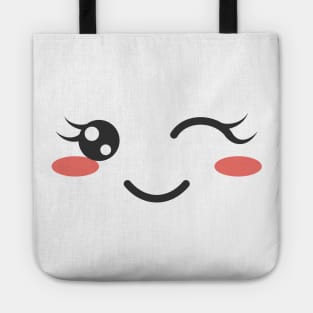 WINKING FACE CUTE KAWAII ANIME KAOMOJI EMOTICON CARTOON Tote