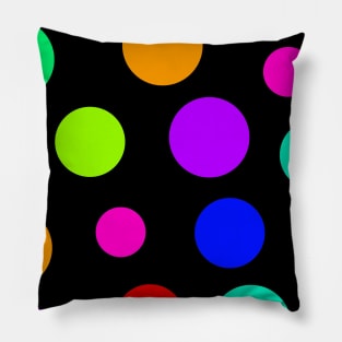 Rainbow and White Polka Dots Pillow