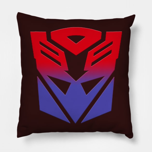 Autobot & Decepticon Symbol Fusion Pillow by knightiss