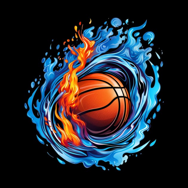 Abstract Burning Basketball Ball by mieeewoArt