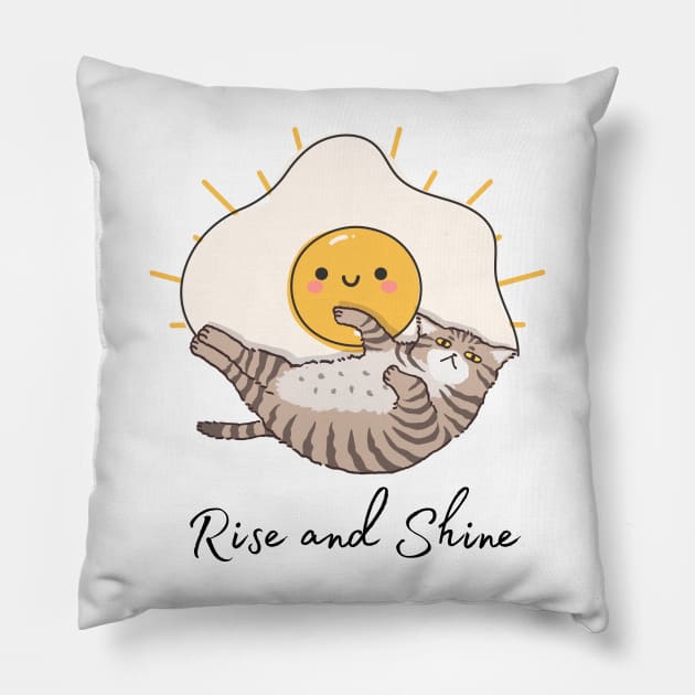 Cat Breakfast Rise and Shine Pillow by TammyWinandArt