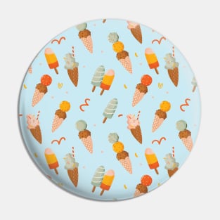 Ice cream Pattern in Vintage Colors Pin