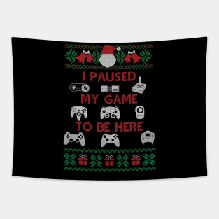 Plaused My Game To Be Here T Shirt Cute Christmas Gift, Ugly Christmas Tee Tapestry