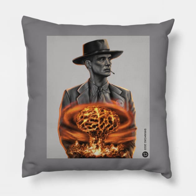 Oppenheimer (Textless Version) Pillow by shivamdasart