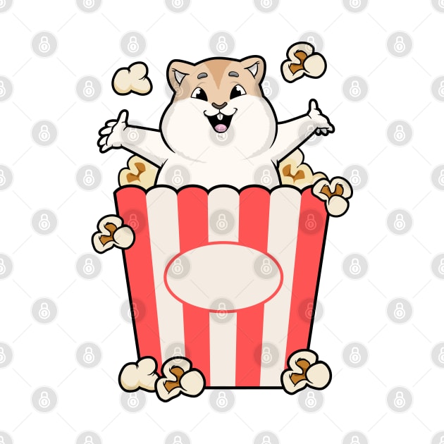 Little hamster in a cone with popcorn by Markus Schnabel