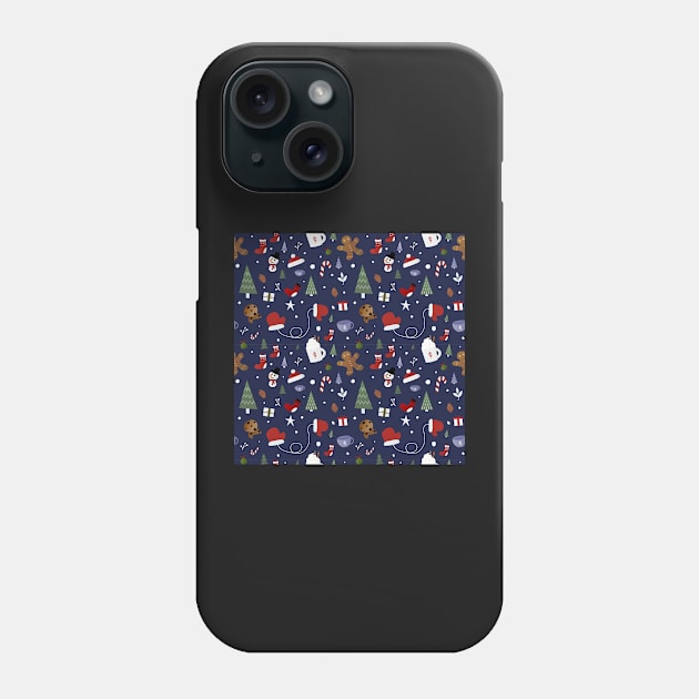 Winter christmas holiday pattern Phone Case by Lozovytska