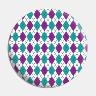 Purple and Teal Argyle Pin