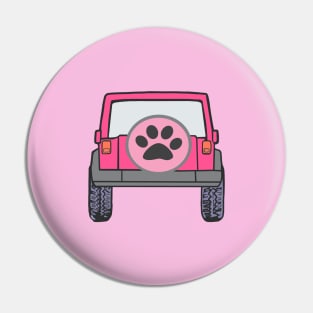 Pink Jeep with Paw Print Pin