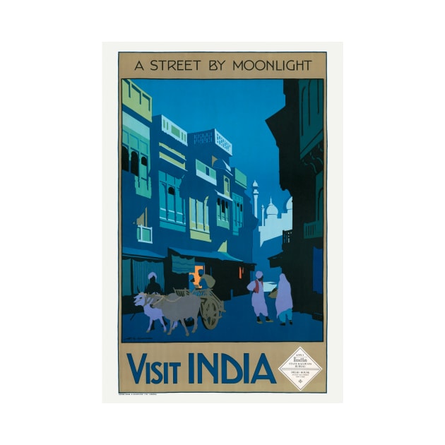 Visit India Vintage Travel Poster Restored by vintagetreasure