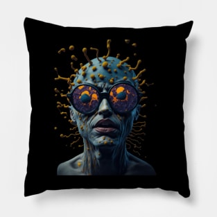 Techno Organism - Catsondrugs.com - rave, edm, festival, techno, trippy, music, 90s rave, psychedelic, party, trance, rave music, rave krispies, rave flyer Pillow