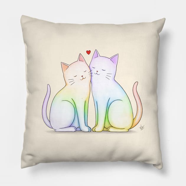 Rainbow Cats Pillow by BastetLand