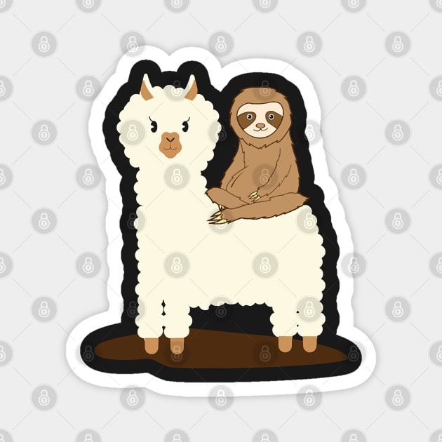 Sloth Riding Llama Funny Magnet by AttieParetti87