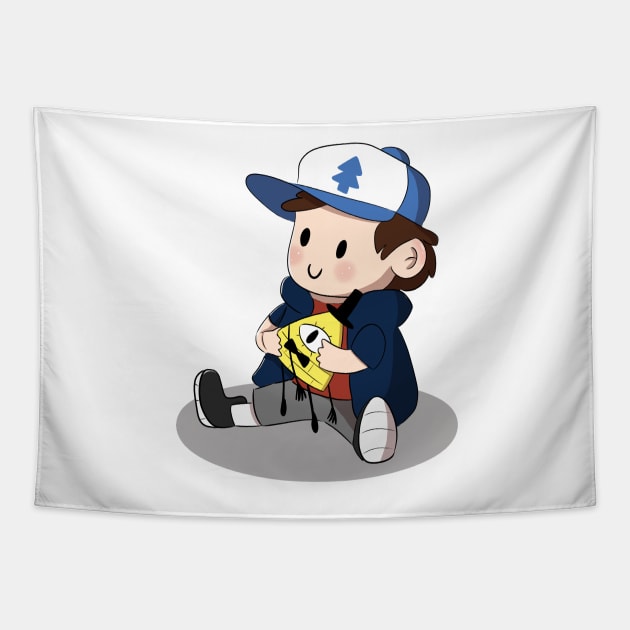 Gravity Falls Dipper and Bill Tapestry by katsmoka