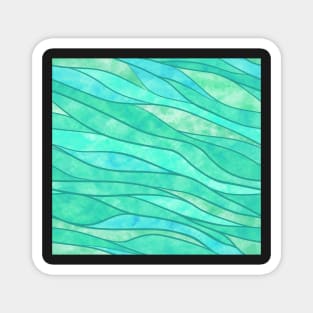 Green Waves Ocean Abstract Magnet