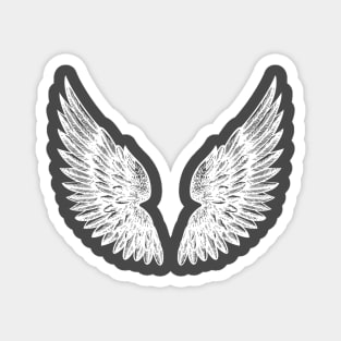 Angel Wings Hope Love Faith Divinity Trinity Jesus Tattoo Artistic Vector Dove Bird Wings of Redemption Magnet