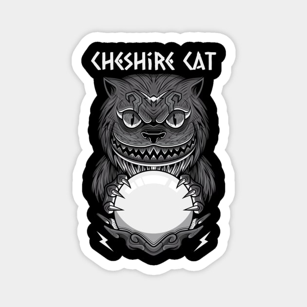 cheshire cat dark fantasy illustration Magnet by windhamshop