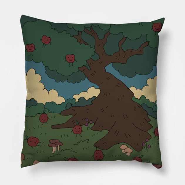 Happy Apple Bois Pillow by greenishsapphire