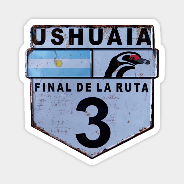 End of Ruta 3 road sign Magnet by stevepaint