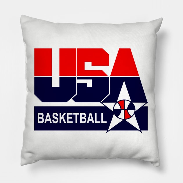 USA Bball America Basketball Pillow by GIANTSTEPDESIGN