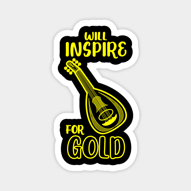 Will Use Bardic Inspiration for Gold Bard Lute Class Dungeon Tabletop RPG TTRPG Magnet by GraviTeeGraphics