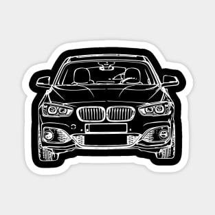 White F20 Car Sketch Art Magnet