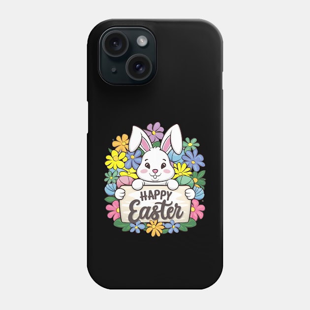 Happy Easter Bunny And Cat And Dog Mom Dad Boys Girls kids Phone Case by Pikalaolamotor